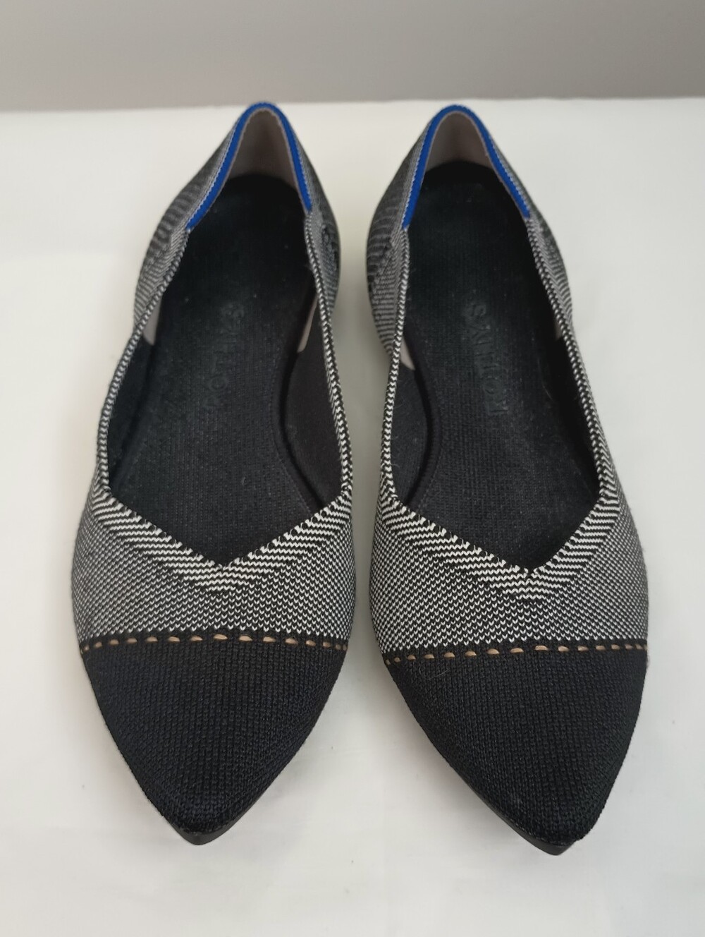 Rothy's The Point Grey Mist Cap Toe Ballet Flats Recycled Knit Size 9